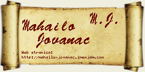 Mahailo Jovanac vizit kartica